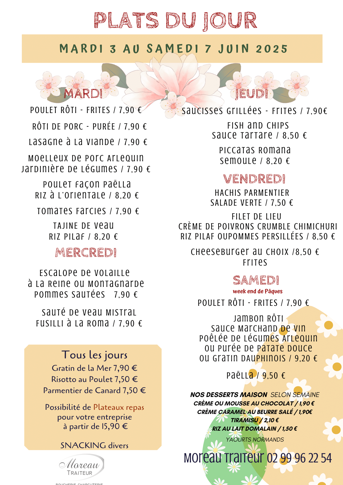 PLATS du jour semaine