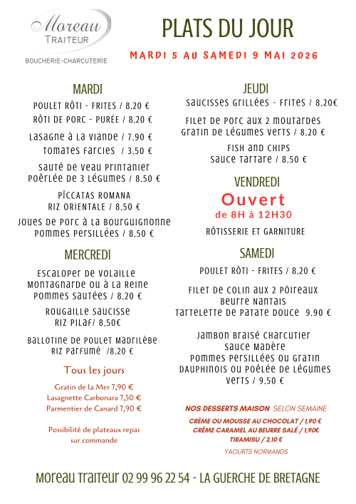 PLATS du jour semaine internet 1