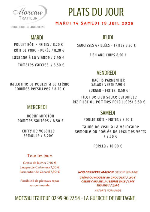 Plats du jour